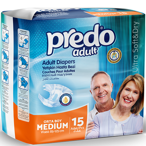 Predo Adult Diapers - Medium - 15pk