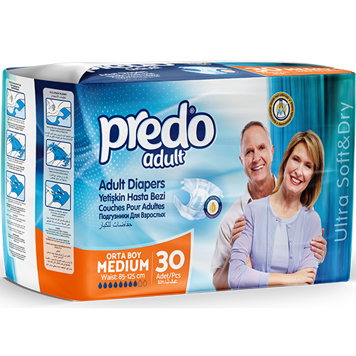 Predo Adult Diapers - Medium - 30pk