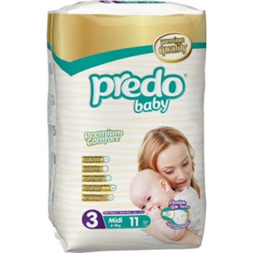 Predo Baby Diapers Size 3 (Midi) - 11pk